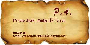 Praschek Ambrózia névjegykártya